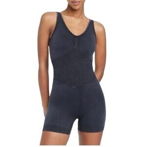 NEW JOYLAB Activewear One Piece Bodysuit Charcoal Gray M Sporty Compression
